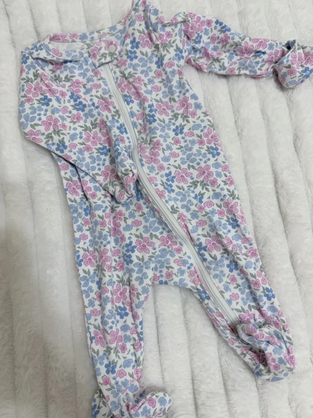 Mixed Baby Girl Sleepers and Onesies - Pastel Floral & Fruit Prints - Picture 3 of 13